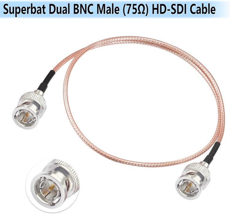 Superbat 3G SDI Cable BNC Cable 75 ohm 50cm for Cameras Monitor Recorder BMCC Video Equipment Supports HD-SDI 3G-SDI 4K 8K Video 2Pcs - Image 2