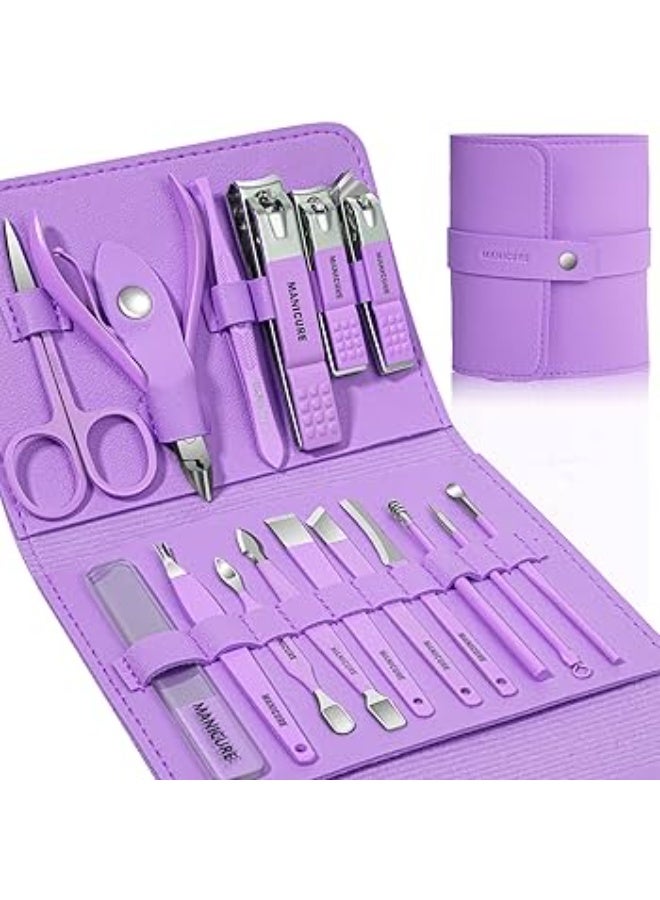 High Quality Nail Clipper Set Professional Portable Remover Cutter Nipper Clipper Kits Beauty Manicure Set Random Color 16PCS - Image 2