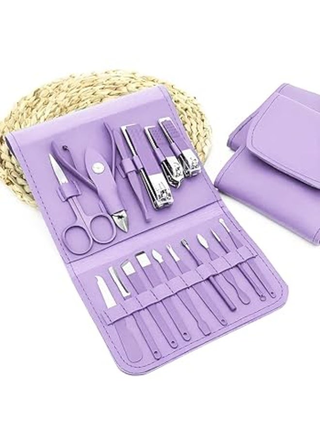 High Quality Nail Clipper Set Professional Portable Remover Cutter Nipper Clipper Kits Beauty Manicure Set Random Color 16PCS - Image 1