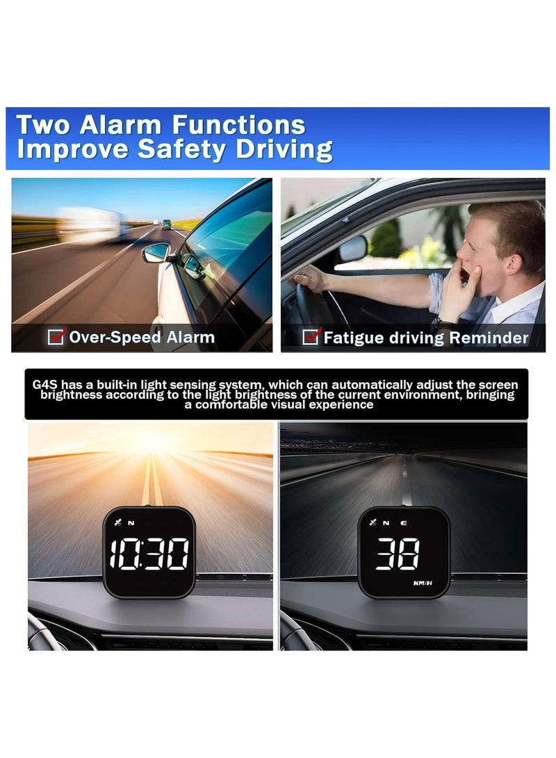 أنكوفو مقياس سرعة GPS رقمي G4S بشاشة HUD جديدة بسرعة رقمية MPH وKPH للسيارات والشاحنات الكهربائية والهجينة للاستخدام اليومي والسفر والطرق الخارجية - Image 3