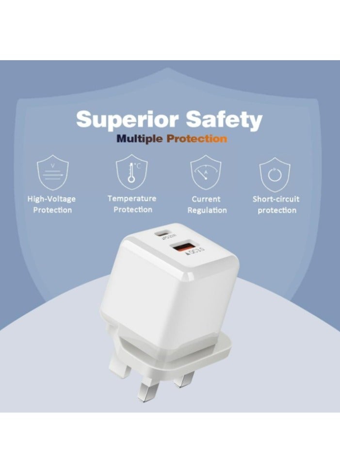 Bastec Dual USB-C Wall Charger, 20W, Model BC219, BASTEC - Image 2
