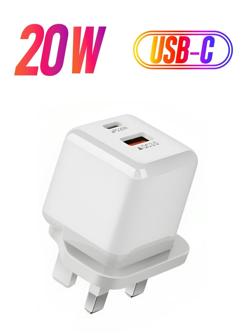Bastec Dual USB-C Wall Charger, 20W, Model BC219, BASTEC - Image 1