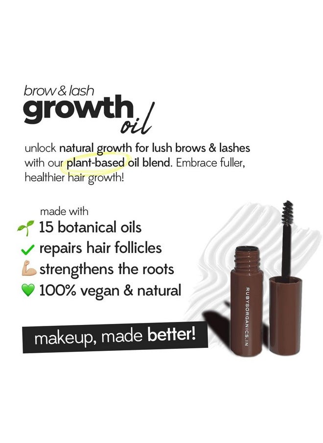 Ruby's Organics - Eyelash & Eyebrow Growth Oil For Overnight Use, Organic & Natural, Infused With Rosemary, Bhringraj & Castor Oil, Nourishes & Promotes Hair Growth, Repairs Hair Follicles, Cruelty-Free, 6Ml - Image 1