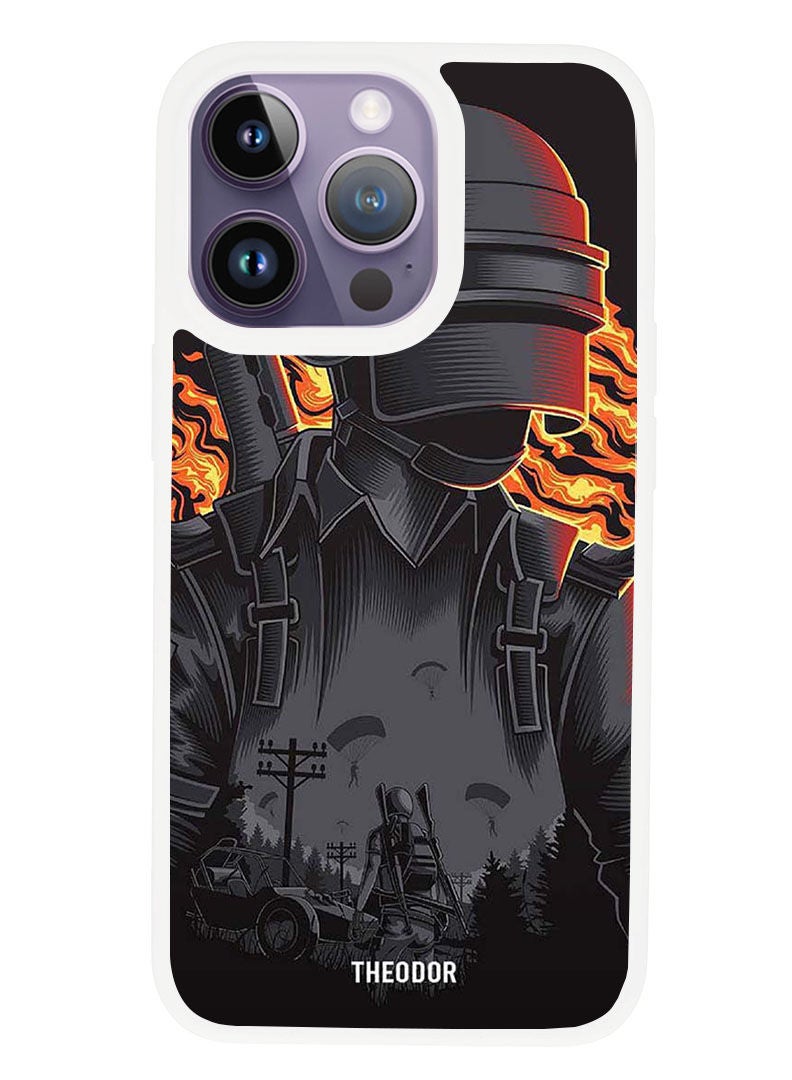 Theodor Protective Case Anti Scratch Shock Proof Cover For APPLE IPHONE 14 PRO MAX Pubg War (White Bumper) - Image 1