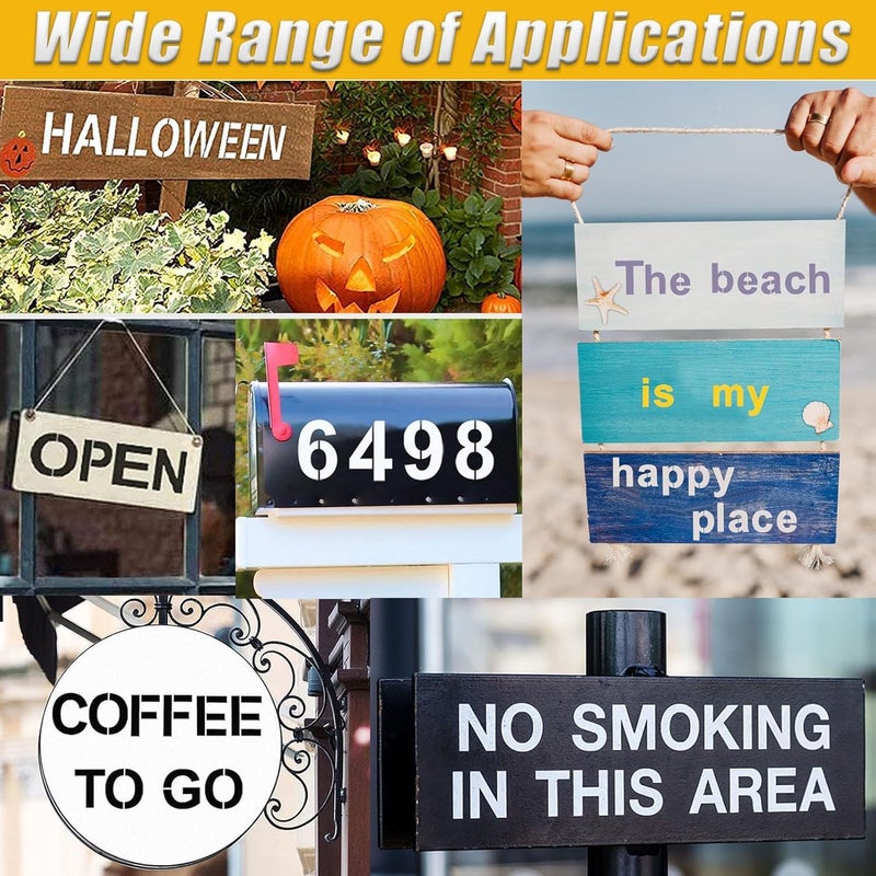 Devasya Crafts 2.5 Inch Le tencils, 66 Pcs Reusable Plastic Alphabet Templates Rock, Glass, Chalkboard, Signage, DIY Art Projects - Image 3