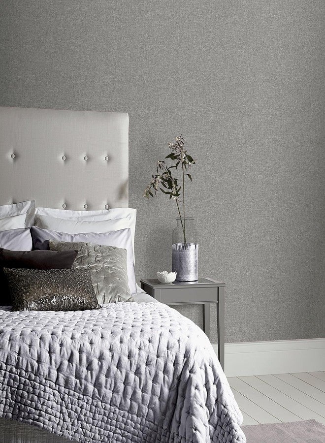 Arthouse Mid Grey Linen Textures Wallpaper 676007 - Image 5