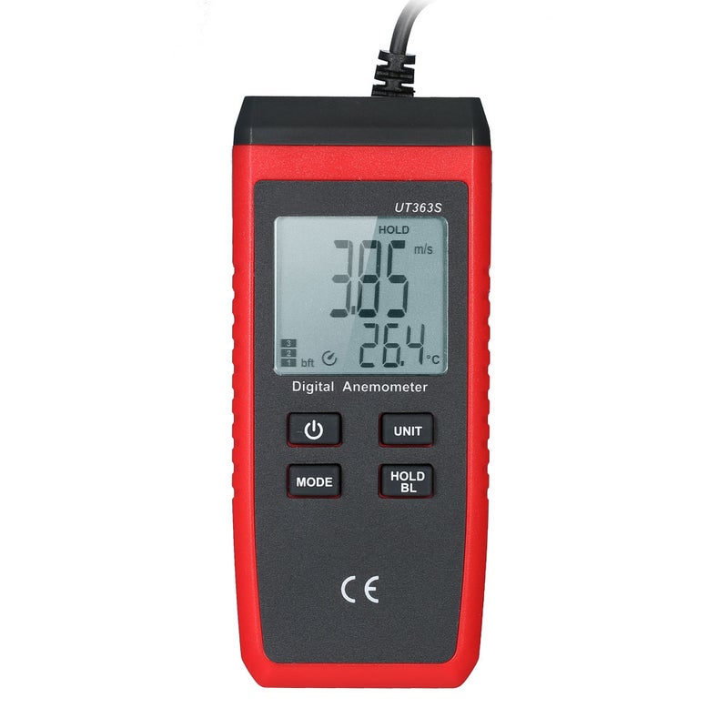 مقياس سرعة الهواء المحمول UT363S LCD الديجيتي الصغير لفحص سرعة الهواء ودرجة الحرارة - Image 4