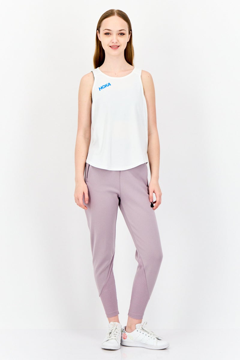 Hoka Women Sportswear Fit Sleeveless Training Tank Top, White - Image 4