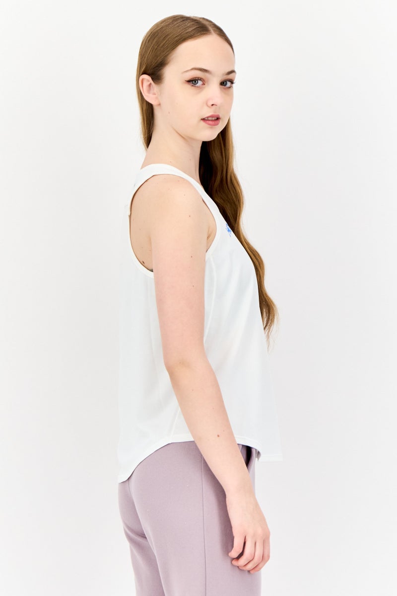 Hoka Women Sportswear Fit Sleeveless Training Tank Top, White - Image 2