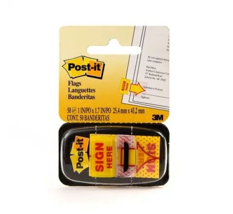 3M Post It - 680-9 Tape Flags Sign Here (50