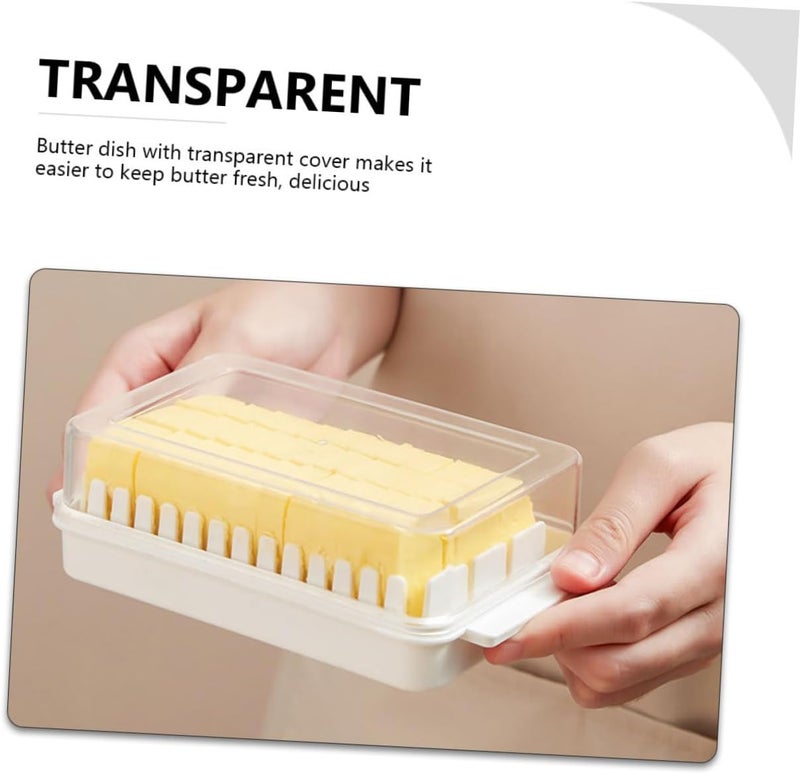Detachable Butter Cutter Storage Box with Lid Transparent Kitchen Butter and Cheese Keeper for Freshness Rounded Edges Refrigerator Safe - Image 5