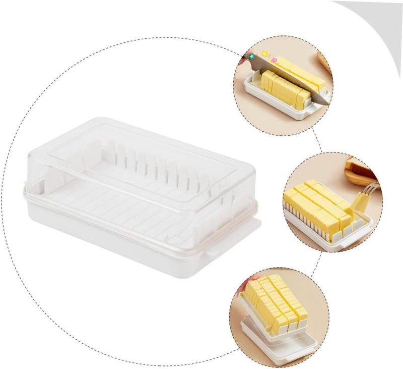Detachable Butter Cutter Storage Box with Lid Transparent Kitchen Butter and Cheese Keeper for Freshness Rounded Edges Refrigerator Safe - Image 2
