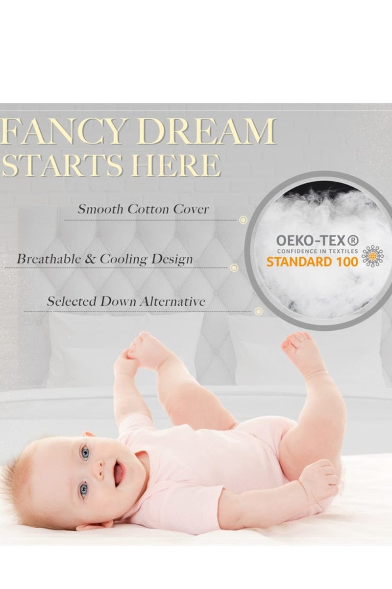 [عبوتين] وسادات فندقية فاخرة - 1000 جرام للوسادة | مقاس كبير 74x48 سم | حشو بوليستر بديل الريش | ألياف دقيقة مضادة للحساسية | تبريد وتهوية | دعم للنوم العميق - Image 5