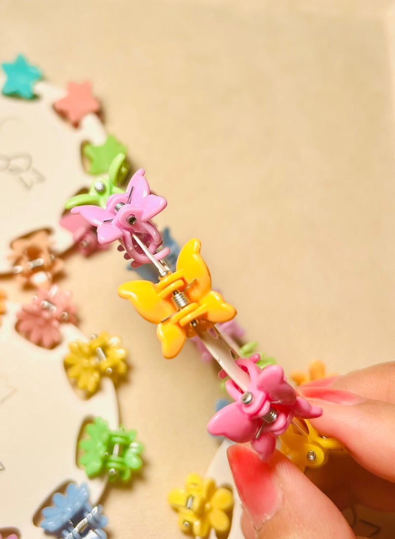 10 قطعة من مقاطع الشعر الصغيرة اللطيفة الملونة على شكل الفراشات، مقاطع شعر ذراعية صغيرة للأطفال والفتيات والنساء - Image 2