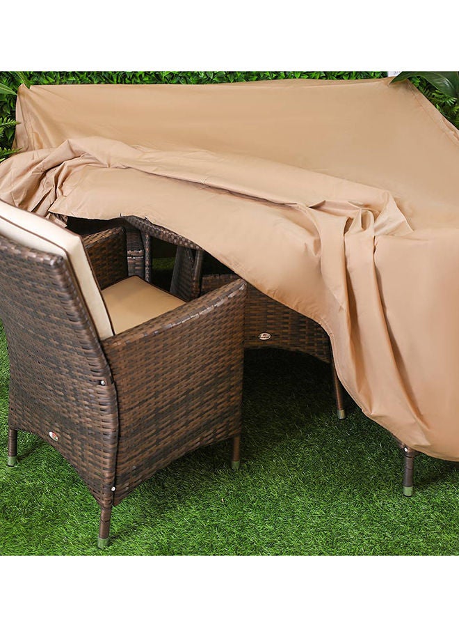 DANUBE HOME Dining Cover - 160X160X85CmPatio Dining Set Cover Polyester With TieAll Season Heavy Duty Outdoor Table And Chair Set Furniture Cover 160x160x85 cm - Image 4