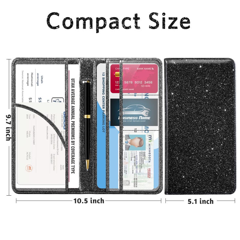 CoBak Car Registration and Insurance Holder - Vehicle Glove Box Car Organizer,Auto Truck Comparment Accessories Case with Magnetic Closure for Driver License,Cards - Image 5