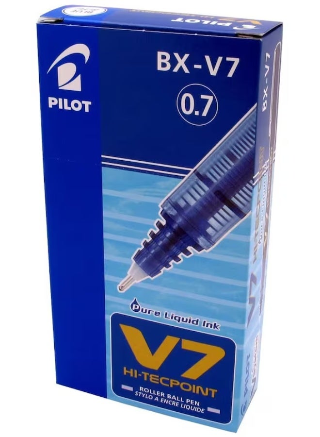 بايلوت قلم رولربول بايلوت V7 هاي تك بوينت، رأس 0.7 ملم – أزرق، عبوة من 12 قلم - Image 1