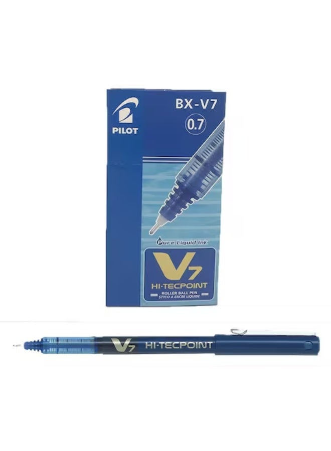 بايلوت قلم رولربول بايلوت V7 هاي تك بوينت، رأس 0.7 ملم – أزرق، عبوة من 12 قلم - Image 2