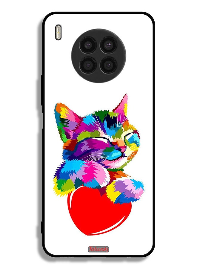 Tolwak Huawei nova 8i Protective Case Cover Colourful Kitten - Image 2
