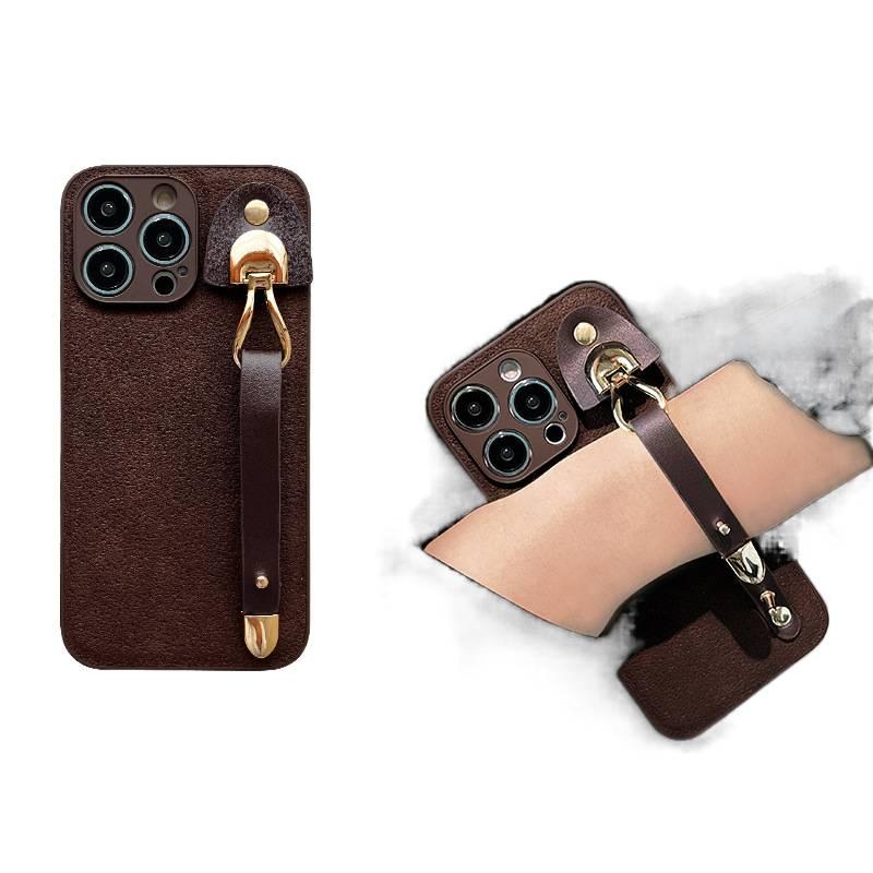 Drop Protection iPhone 14 Pro Leather , Texture , , Brown , Kickstand , Cover for iPhone 14 14 Plus 14 Pro 14 Pro Max - Image 1