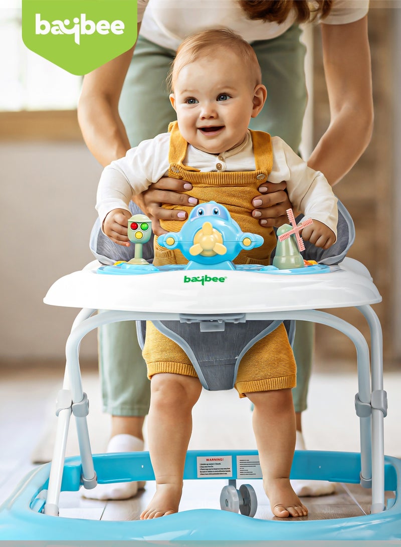 BAYBEE Hopper Baby Walker for Kids, Foldable Kids Walker with 3 Position Adjustable Height & Musical Toy Bar Activity Walker for Toddlers Walker for Baby Boy Girl 6 to 18 Months Blue - Image 2