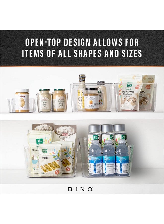 BINO | Plastic Storage Bins, Small - 2 Pack, Clear | THE SOHO COLLECTION | Pantry Organizers and Storage Containers Fridge Organizer Bins Kitchen Cabinet Organizer Medicine Cabinet Organizer Bin - Image 4