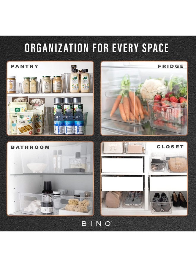 BINO | Plastic Storage Bins, Small - 2 Pack, Clear | THE SOHO COLLECTION | Pantry Organizers and Storage Containers Fridge Organizer Bins Kitchen Cabinet Organizer Medicine Cabinet Organizer Bin - Image 5