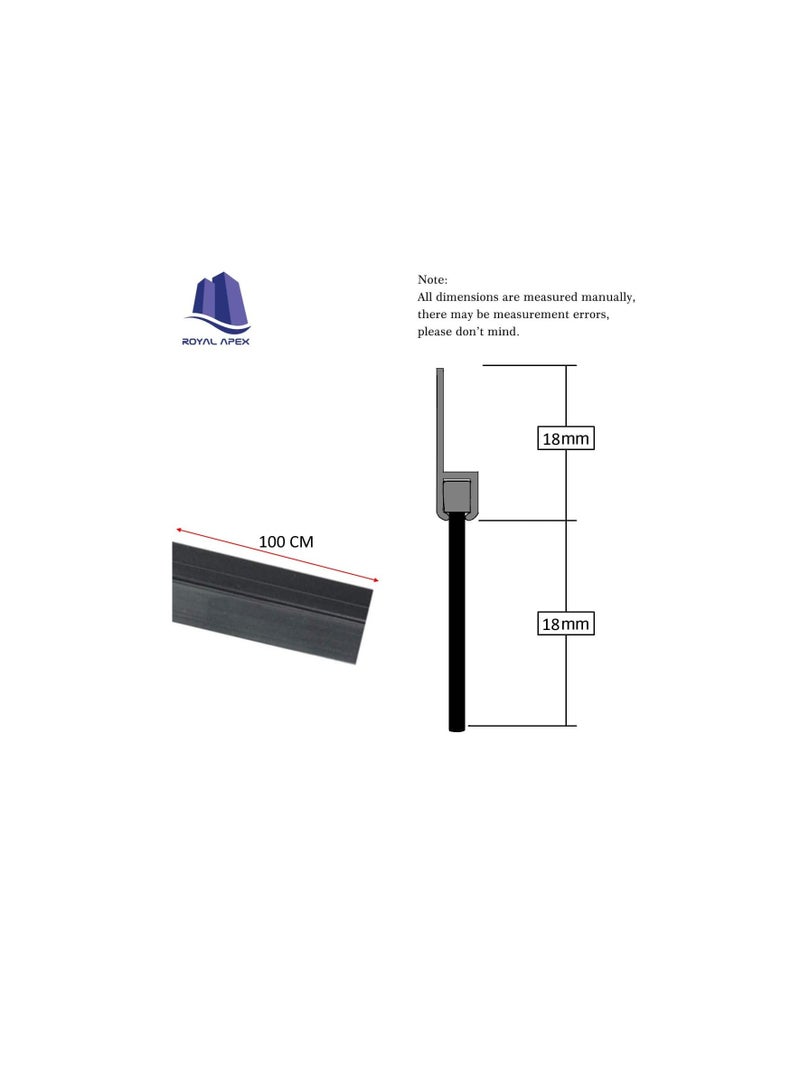 Door Bottom Brush & Rubber Seal with Screw for Exterior/Interior Doors, Insulation Door Seal Sound Proof Under Door Draft Blocker- Keeping Noise Repellent & Dust (100cm, Rubber Black)  - Image 2