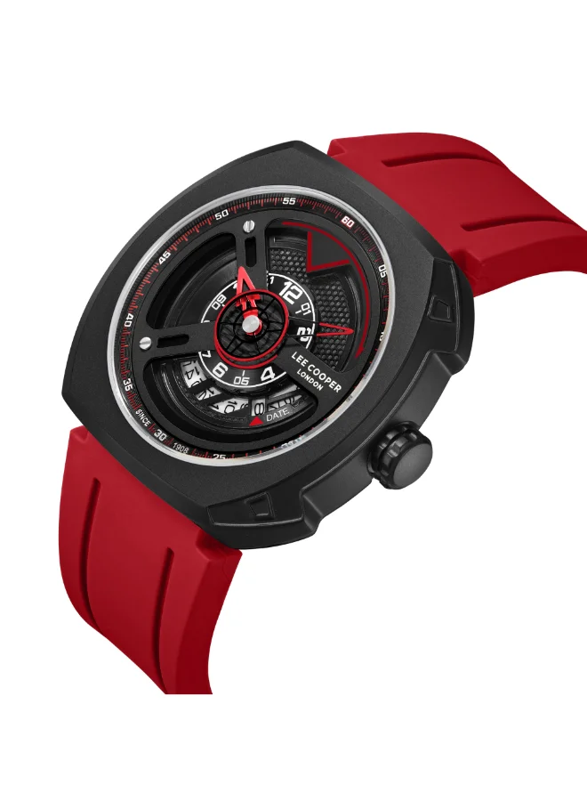 Lee Cooper Men's Silicone Analog Watch LC08245.658 - 45x44 mm