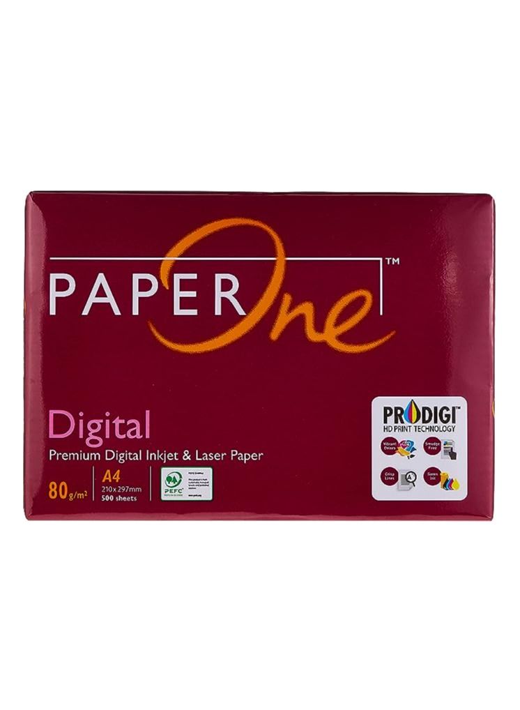 PaperOne ورق Paperone™ Digital (80 جرام/م2) مقاس A4، 5 رزم، كرتون (5×500 ورقة) - Image 1