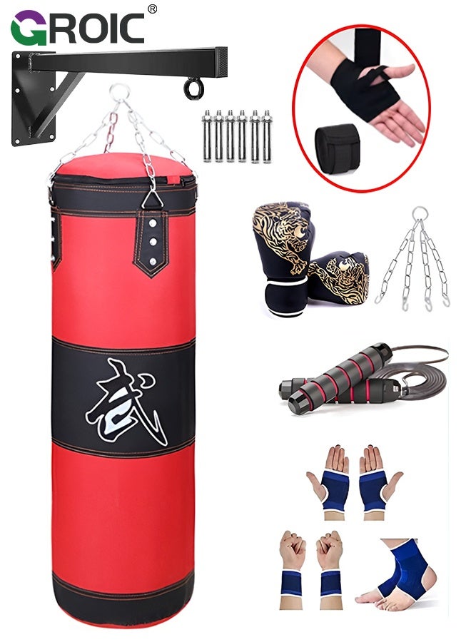 GROIC Punching Bag Set for Adults, Heavy Boxing Bag Set with 12 OZ Boxing Gloves, Wall Mount,Suitable for MMA Karate Kickboxing Boxing Muay Thai Training at Home or Gym - Image 1