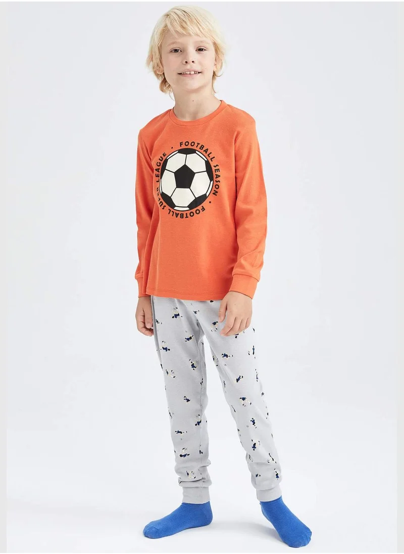 DeFacto 2 Pack Boy Regular Fit Crew Neck Long Sleeve Knitted Pyjamas