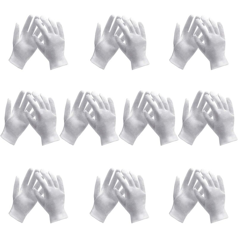 ENPOINT White Gloves Women, 10 Pairs Photo Handling Gloves, Reusable Soft Work Gloves Liners Protective Gloves for Handling Art Film Archival, Coin Jewelry Silver Inspection - Image 1