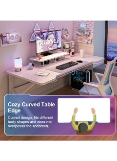 TRASSLE Gaming Desk,Ergonomic Lage Computer Desk, Gamer Workstation Sturdy Gaming Table with K-shaped Steel Legs,Home Office Workstation,Easy to Assemble,140x60x75CM  - Image 5