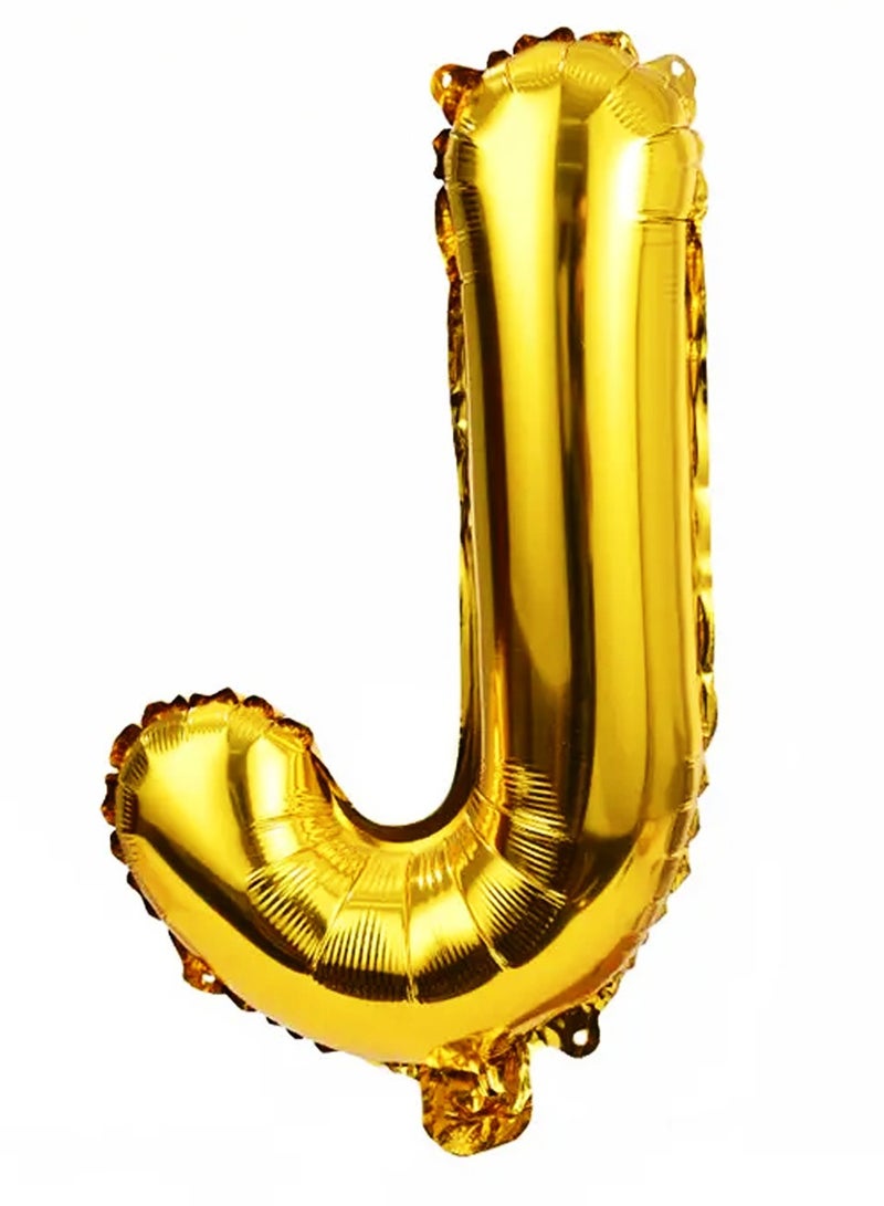 PARTY FUN 32 Inch Foil Letter Balloon Letter J Golden Colour Perfect for Party and Birthdays  - Image 1