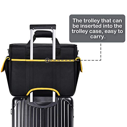 CAB55 Sewing Machine Case, Sewing Machine Carrying Bag with Removable Padding Pad, Tote Bag for Sewing Machine and Extra Sewing Accessories, Black (17"x13"x14") - Image 5
