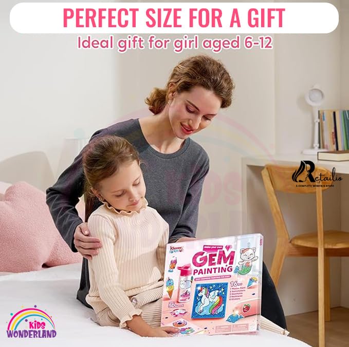 Retailio 5D Diamond Painting Kit, 12x16inch Diamond Painting Kit for Adults & Kids, Very Suitable for Home Leisure and Wall Decoration (Gem Art) - Image 3