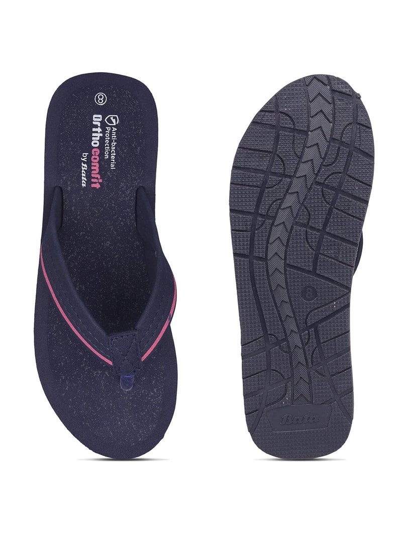 Bata Ortho Lds Women's Navy Flip Flops - 4 UK (5719472) - Image 4
