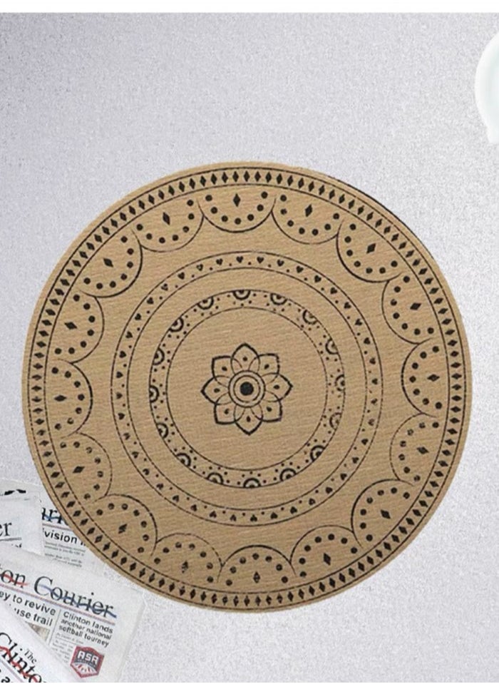 Kutis 4-Piece Dining Table Decorative Placemats PVC Black/Brown 37.5 Centimeter  - Image 4