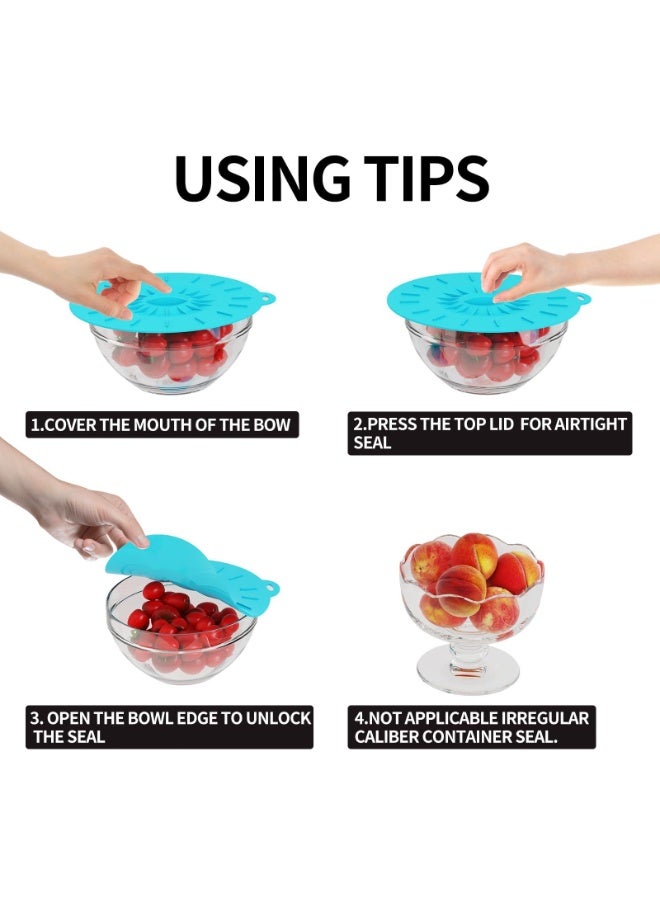 Daxiongmao 7 Pack Silicone Lids, Microwave Splatter Cover, 5 Sizes Reusable Heat Resistant Food Suction Lids fits Cups, Bowls, Plates, Pots, Pans, Skillets, Stove Top, Oven, Fridge BPA Free, Mothers Day Gifts - Image 3