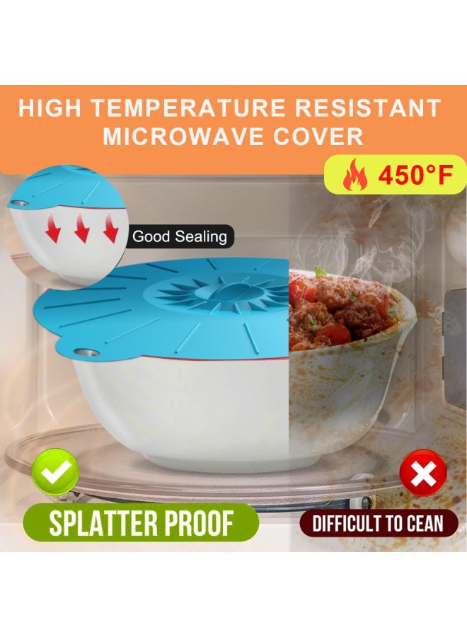 Daxiongmao 7 Pack Silicone Lids, Microwave Splatter Cover, 5 Sizes Reusable Heat Resistant Food Suction Lids fits Cups, Bowls, Plates, Pots, Pans, Skillets, Stove Top, Oven, Fridge BPA Free, Mothers Day Gifts - Image 5