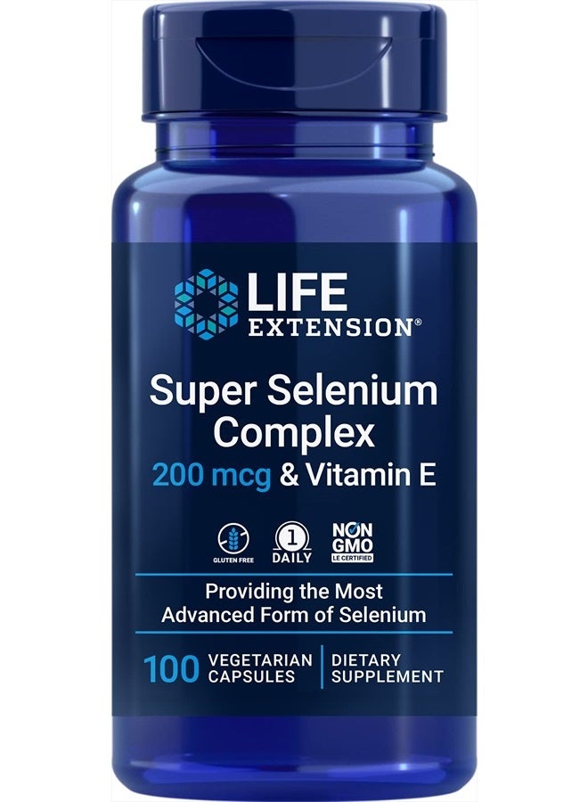 Life Extension مجمع السيلينيوم الفائق مع فيتامين E - دعم صحة الخلايا وطول العمر - خالي من الغلوتين، غير معدّل وراثيًا، نباتي - 100 كبسولة - Image 1