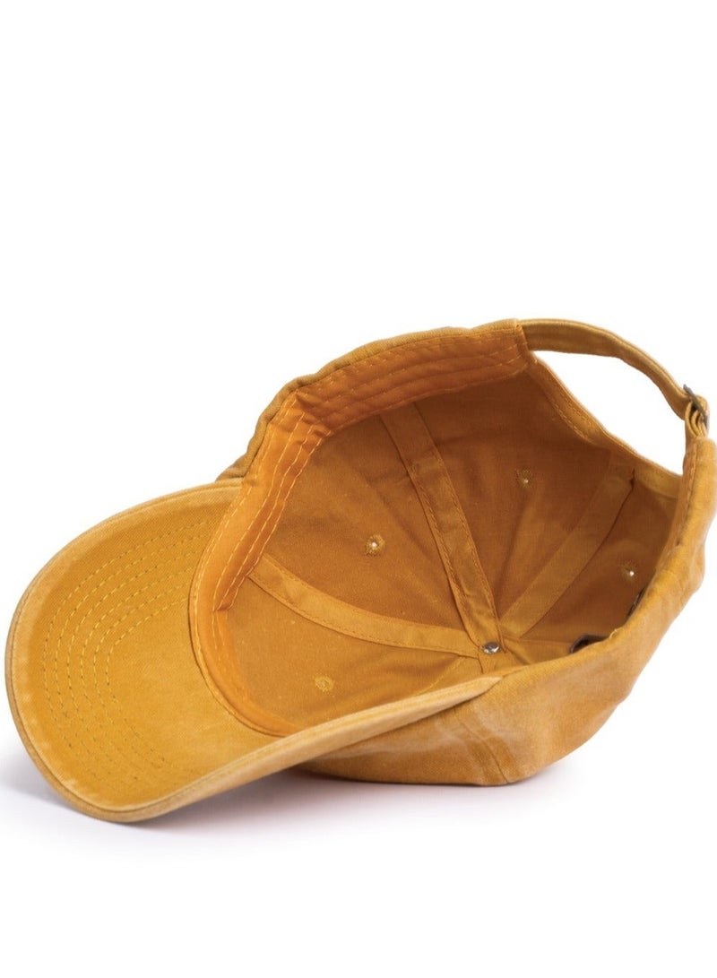 ايه ار سابلاي Ar Washed Cap من Arij Bags | كاب قطن مغسول، حزام قابل للتعديل، خفيف، جيد التهوية، للاستخدام اليومي (أصفر) - Image 4