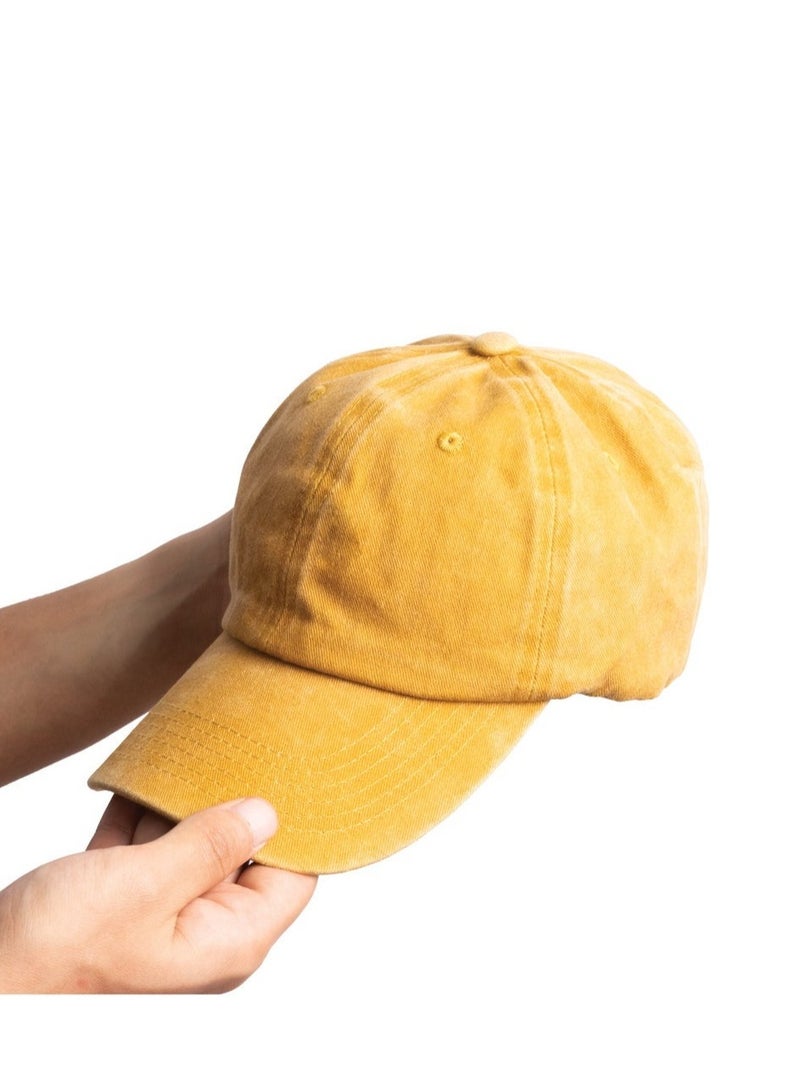 ايه ار سابلاي Ar Washed Cap من Arij Bags | كاب قطن مغسول، حزام قابل للتعديل، خفيف، جيد التهوية، للاستخدام اليومي (أصفر) - Image 2