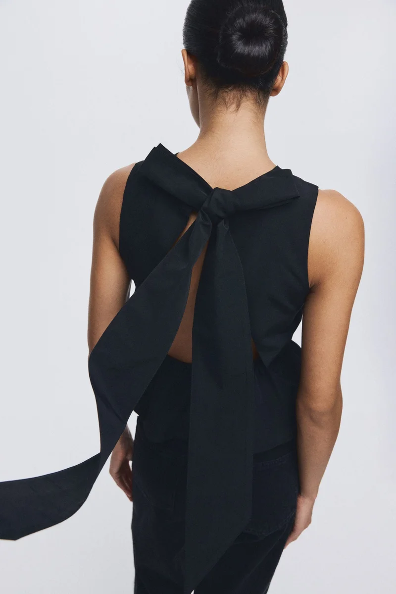 H&M Tie-detail peplum top