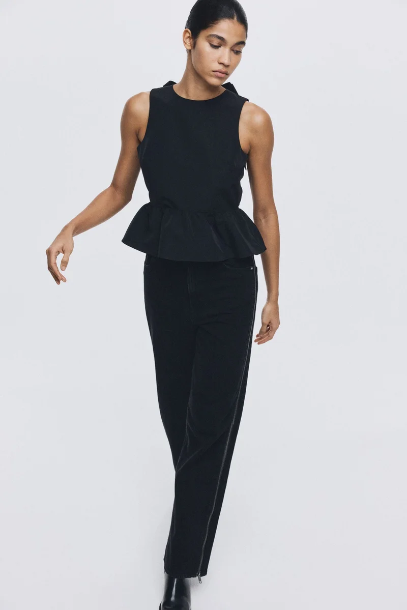 H&M Tie-detail peplum top