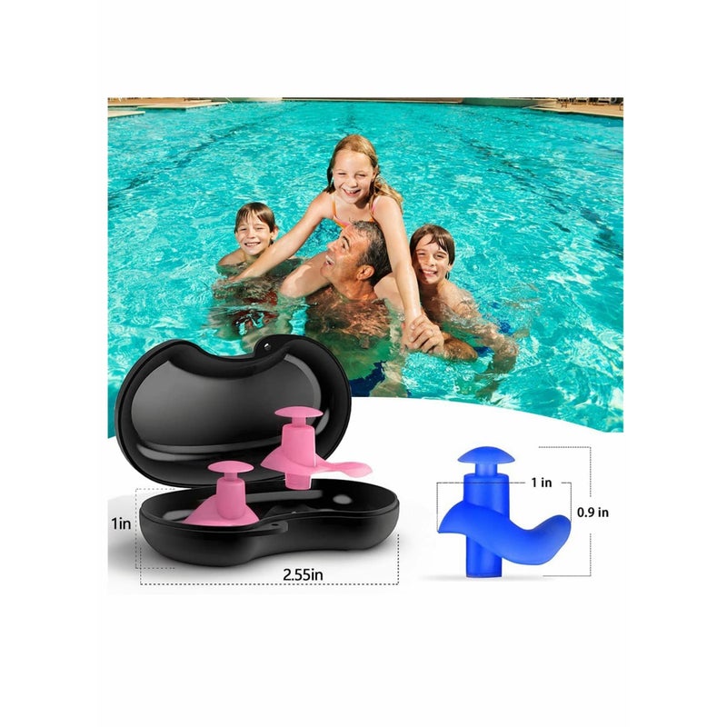 SOLARAE 3 Pairs Silicone Swimming Earplugs Soft Swim, Earplugs Swimming, Ear Plugs Reusable Waterproof Silicone, Swimming Showering - Image 5