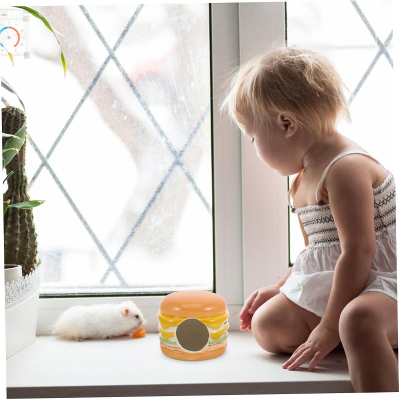 Burger Style Ceramic Hamster House Cooling Summer Nest for Small Pets Decorative Hideout - Image 5