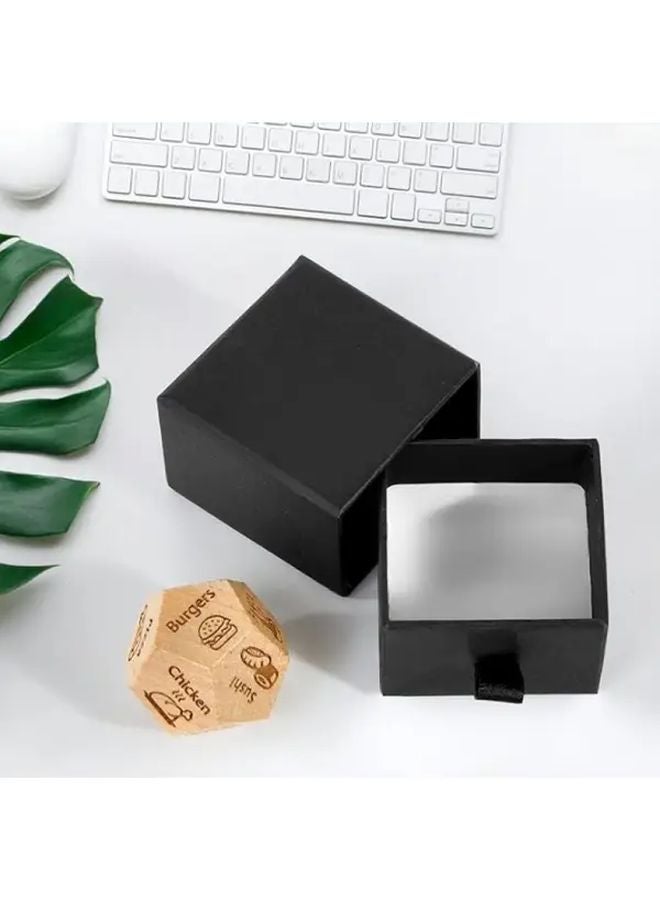 1 قطعة 12 وجهًا نرد خشبي مع صندوق هدايا ليوم الحب حفلة لعبة - Image 1