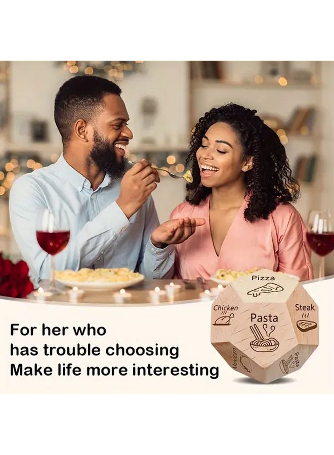 1 قطعة 12 وجهًا نرد خشبي مع صندوق هدايا ليوم الحب حفلة لعبة - Image 5